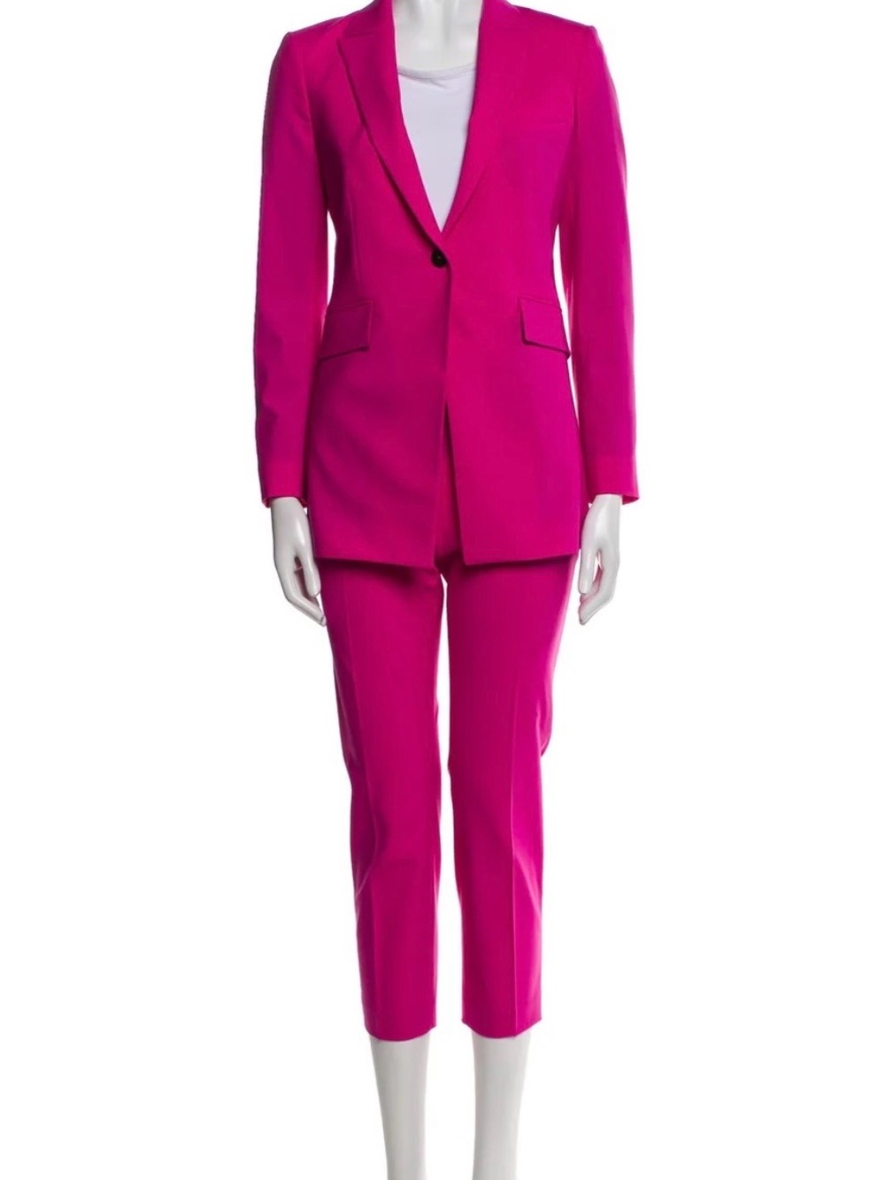 Theory Women's Fuchsia Blazer and Cropped Pants Suit